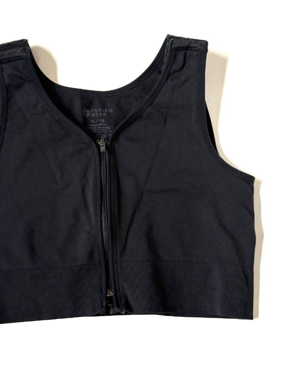 Prairie Wear Womens XL Hugger Prima Black Zip Zipper Support Bra Compression - Picture 7 of 7